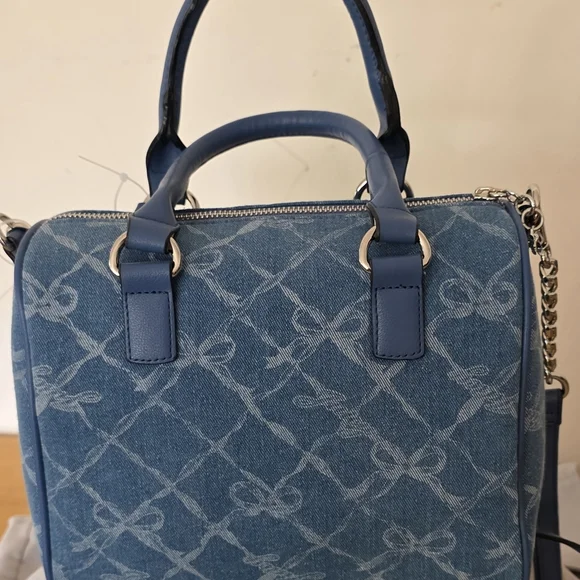 NWT JUICY COUTURE EXCLUSIVE DENIM SATCHEL with Bow Accent and Crossbody Strap. - Picture 7 of 7